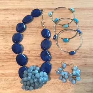 Necklace, bracelet, and earring set